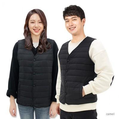 브이넥 경량패딩조끼 여성 겨울 레이어드용 가벼운