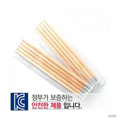 투명사각 원목나무연필5P세트