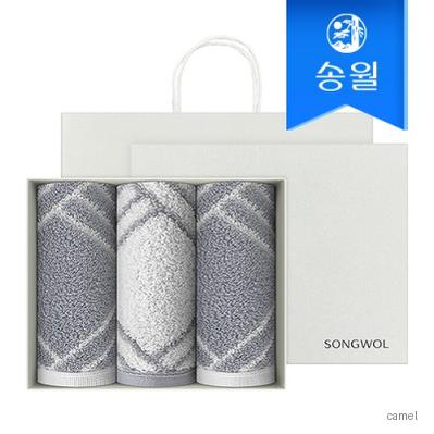 송월타올 모아블랑 200g 세면타올 호텔수건 3매세트 쇼핑백