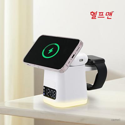 헬프맨 맥세이프 멀티 4in1 시계고속무선충전기 갤럭시 애플워치 호환