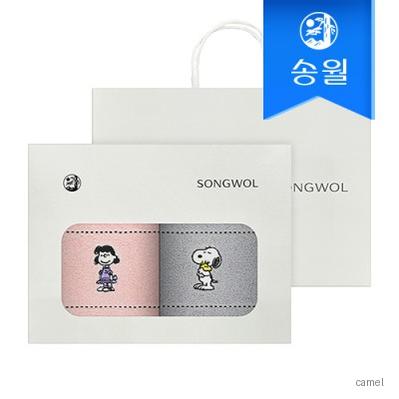 송월 스누피 프렌즈 2매 선물세트 쇼핑백 기념수건 답례품