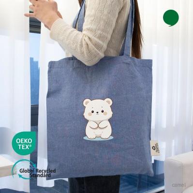 오코텍스리사이클 블루 컬러라이트에코백 38cm 42cm