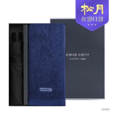 송월 40수 포인트40 타올 200g 3단 컬러무지 우산 2P 콤보세트