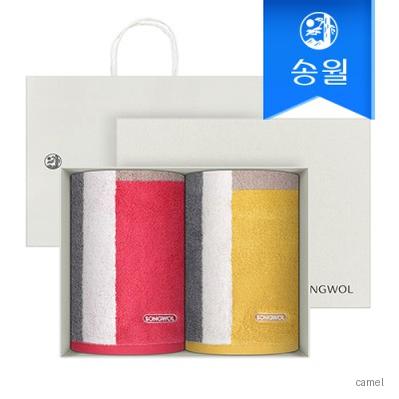 송월타월 컬러웨이 2매 선물세트 크림상하 쇼핑백 답례품