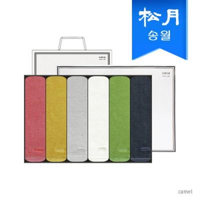 송월타올 컬러풀 170g 세면타올 6매 선물세트 쇼핑백