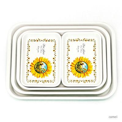 무광멜라민 직쟁반 해바라기 5P