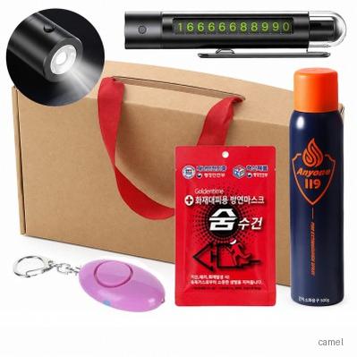 애니원 소화기 390g 숨수건 4in1자동차비상탈출키트 호신기 세트