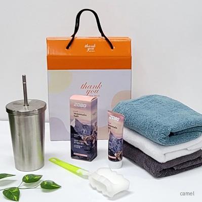 5종 핑크소금 치약 텀블러 타올선물세트 송월타올 송월타월 핑크솔트