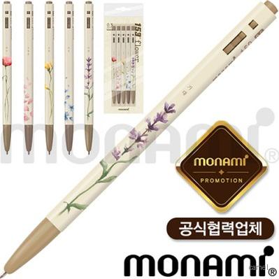 모나미 153 플라워 5P세트 잉크컬러 블랙