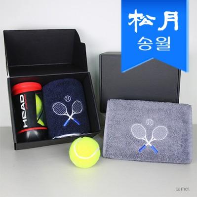 송월 스포츠타올 선물세트 테니스스포츠1 테니스공2