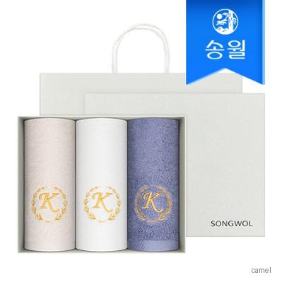 송월 카이저 40수 코마 160g 3매 선물세트 쇼핑백 호텔수건 답례품
