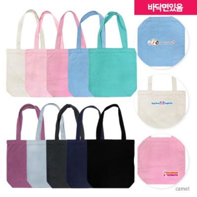 캔버스 칼라에코백 바닥면있음