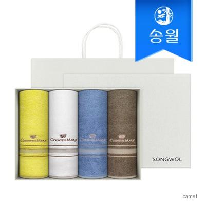 송월타월 카운테스마라 센치 4매 선물세트 CM상하 쇼핑백 답례품