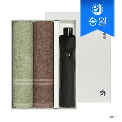 송월 타올 우산 3매 선물세트 데이라인2 3단 컬러무지1