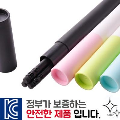 흑목원형지우개연필3p바닐라원통세트