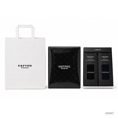 까르뱅 무지 중목 양말 2족 선물세트 쇼핑백 남성용