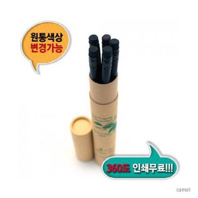 흑목원형지우개연필 5본입세트 재생