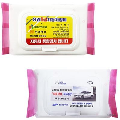 물티슈 핑크색 캡형60매 40g