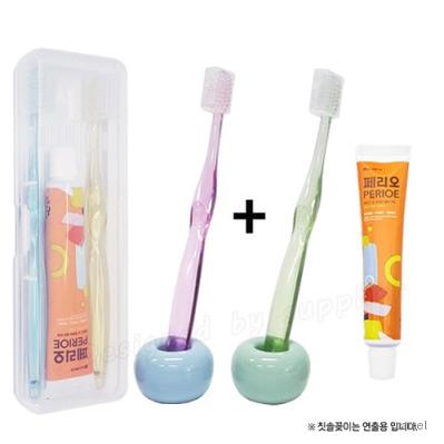 커플 치과용 크리스탈캡 페리오 칫솔치약세트