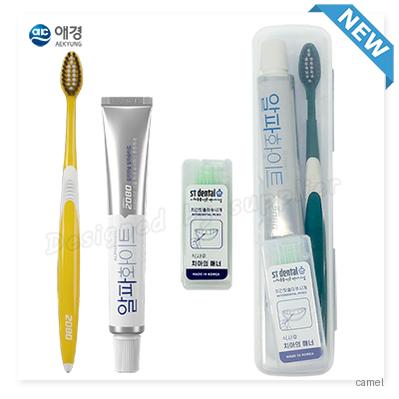애경2080클린미세모 2080화이트치약 국내산치간이쑤시개 칫솔치약세트