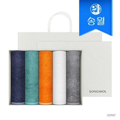 송월타월 솔리드뱀부무지 5매 선물세트 쇼핑백 답례품