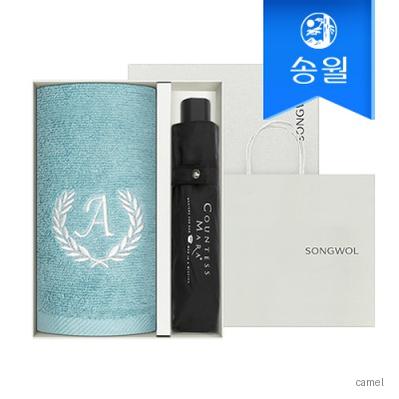 송월 타올우산 2매 선물세트 항균 에이스 150g1 3단폰지1 쇼핑백