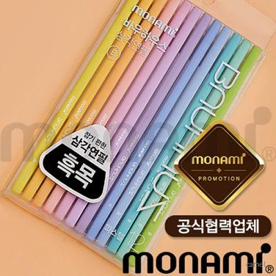 모나미 바우하우스삼각연필 파스텔12p