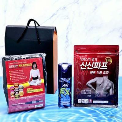 신신제약 신신파스5매 뿌리는 에어파스 자석 허리 보호대 기프트박스 건강 선물용품 선물세트 판촉 사은품 답례품