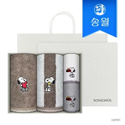 송월 기프트세트 스누피심플무지1 스트라이프1 블럭블랙고리2 쇼핑백