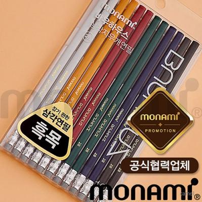 모나미 바우하우스삼각지우개연필 클래식12p