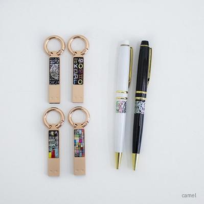 나빌레라 LED 자개스틱USB 8G 32G 금장띠볼펜세트 한글문양