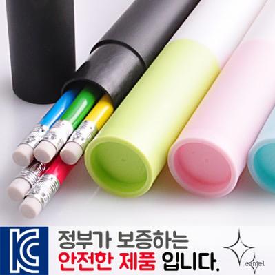 무지개연필5p 바닐라원통케이스