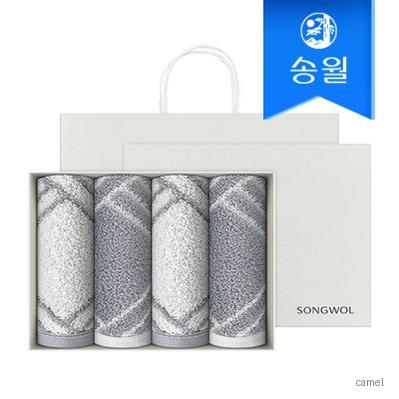 송월타올 모아블랑 200g 세면타올 호텔수건 4매세트 쇼핑백