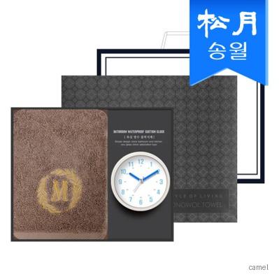 송월 타올시계선물세트 메이저150g 3p 욕실시계 1p 쇼핑백