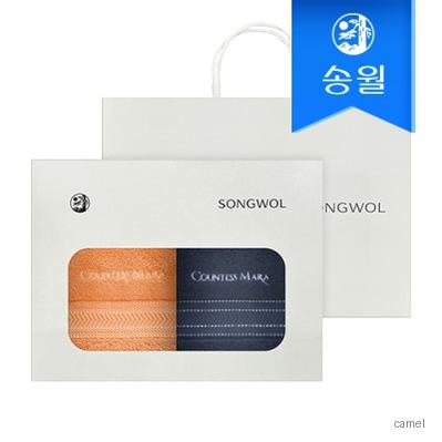 송월타올 CM 스티치 헤링본 160g 2매 선물세트 쇼핑백 기념수건 답례품
