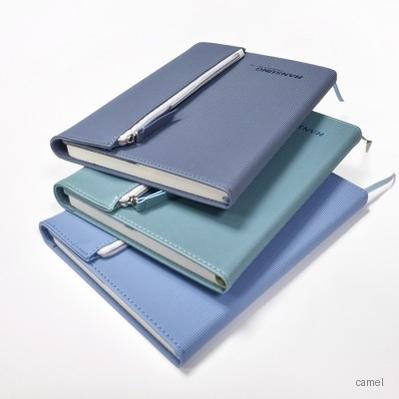 콤마 25절 3단 포켓 그레이 양장 밴드형 다이어리