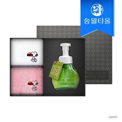 송월타월 타올 핸드위시 기프트세트 스누피 블럭블랙2 네이처러브메레1