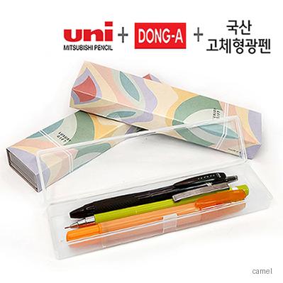 제트스트림볼펜 0.7mm 동아제트샤프 0.5mm 뉴칼라고체형광펜 세트