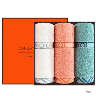 송월타월 베이직 에스닉 140g 3P 선물세트 답례품수건 답례수건