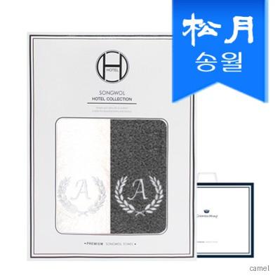 송월 호텔수건 프리미엄무지 엔젤 170g 2매 선물세트 쇼핑백 기념수건 답례품