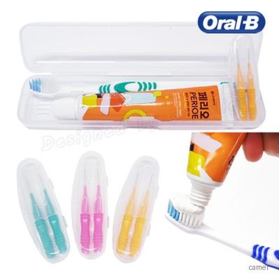 오랄비 고탄력 페리오 치간칫솔2p케이스 칫솔치약세트