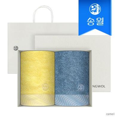 송월타월 샤보렌 물결 2매 선물세트 크림상하 쇼핑백 답례품