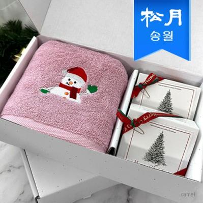 송월타월 해피 홀리데이 선물세트A 크리스마스 점프 산타비누2