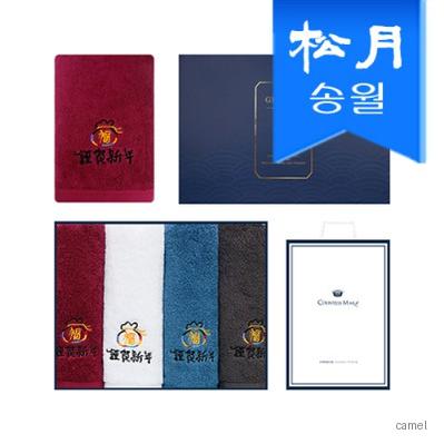 송월 근하신년 복주머니 4매세트 쇼핑백
