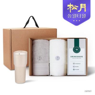 송월타올 리빙 기프트세트 5 호텔컬렉션 클래식40 2P 커피텀블러709ml 1P