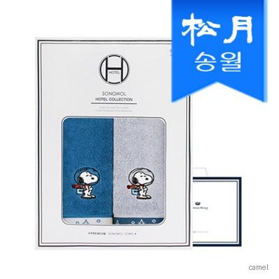 송월 스누피 스페이스 2매 선물세트 쇼핑백 기념수건 답례품
