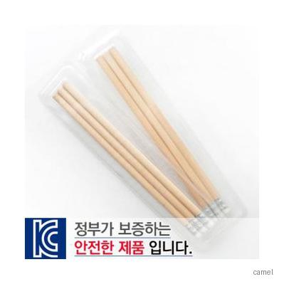 투명사각 원목나무연필3P세트