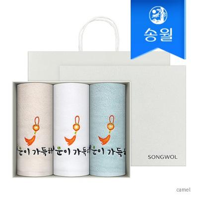 송월 옥행운자수 3매세트 쇼핑백