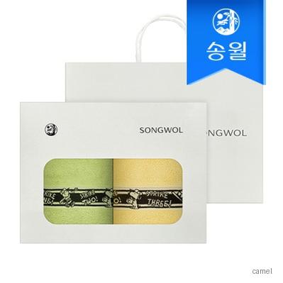송월타올 스누피 플레이 스포츠 세면타올 2매 선물세트 쇼핑백