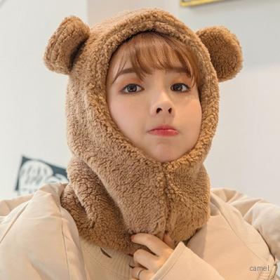 로페리아 귀여운 곰돌이 털모자 후드넥워머 0217157
